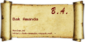 Bak Amanda névjegykártya
